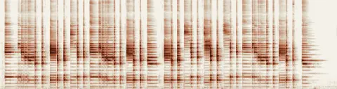 この録音の 0秒 から 20秒 までの周波数の濃淡