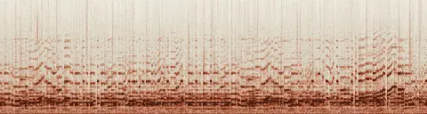 この録音の 16秒 から 46秒 までの周波数の濃淡