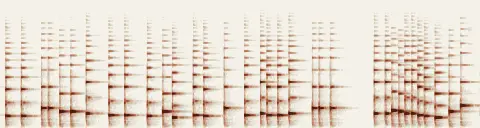 この録音の 5秒 から 35秒 までの周波数の濃淡