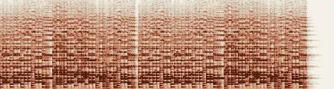 この録音の 3秒 から 33秒 までの周波数の濃淡