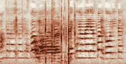 この録音の 0秒 から 6秒 までの周波数の濃淡