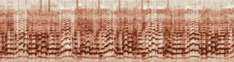 この録音の 4秒 から 34秒 までの周波数の濃淡