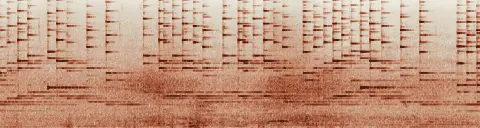この録音の 13秒 から 43秒 までの周波数の濃淡