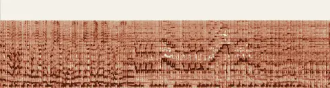 この録音の 36秒 から 1:06 までの周波数の濃淡