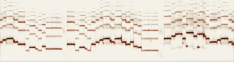 この録音の 5秒 から 35秒 までの周波数の濃淡