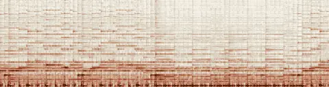この録音の 16秒 から 46秒 までの周波数の濃淡