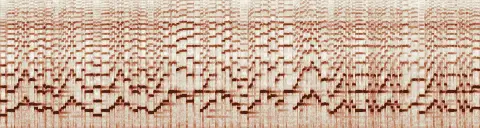 この録音の 4秒 から 34秒 までの周波数の濃淡