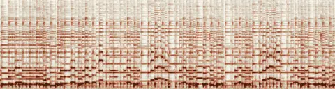 この録音の 13秒 から 43秒 までの周波数の濃淡