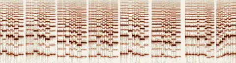 この録音の 5秒 から 35秒 までの周波数の濃淡