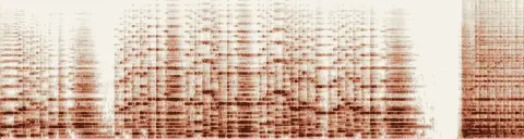 この録音の 13秒 から 43秒 までの周波数の濃淡