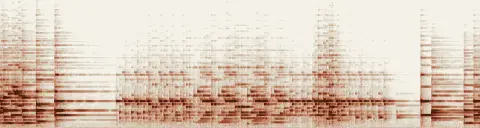 この録音の 22秒 から 52秒 までの周波数の濃淡