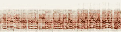 この録音の 20秒 から 50秒 までの周波数の濃淡